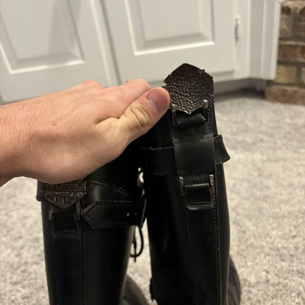 Harley Davidson Boots Mens 9 M Motorcycle Tall Leather Lace Up Buckle Biker USA